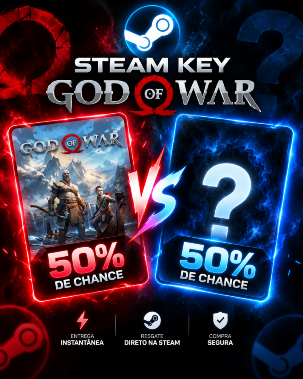 50/50 God of War (2018) - Steam Key GLOBAL