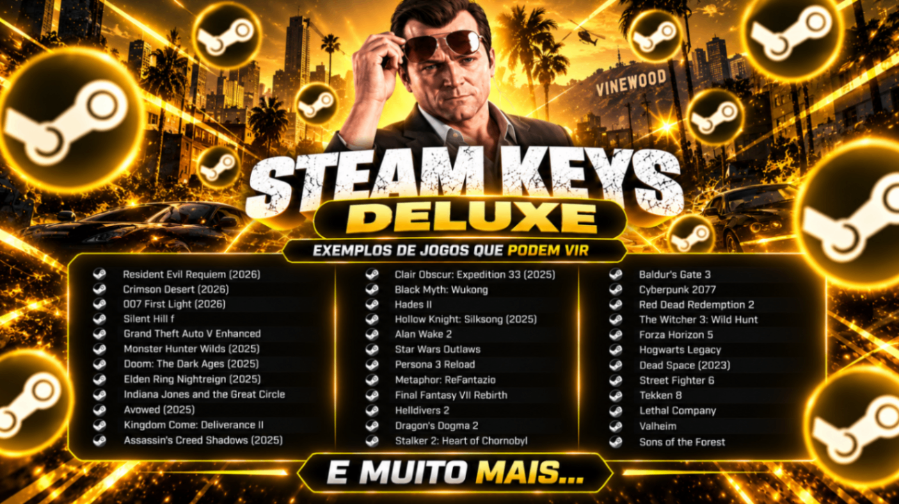 🔑👑 STEAM KEY ALEATÓRIA DELUXE
