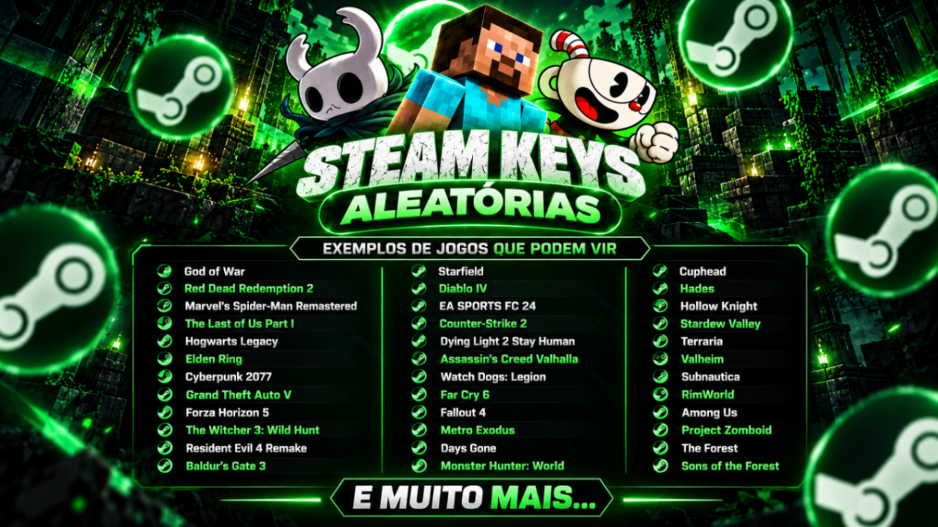 COMBO: 15x STEAM KEYS ALEATÓRIAS