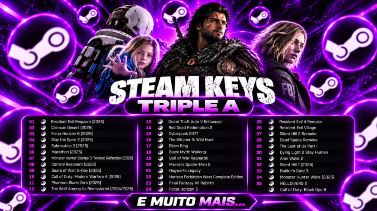 🔑🔥 STEAM KEY ALEATÓRIA TRIPLE A